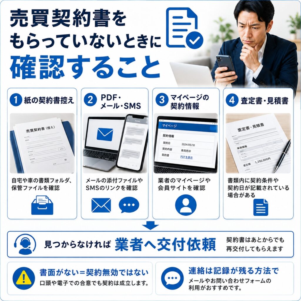売買契約書をもらっていないときに確認すること