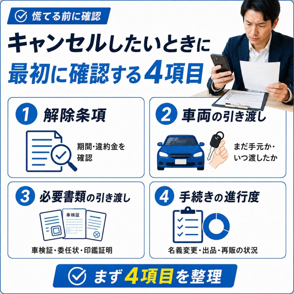 キャンセルしたいときに最初に確認する4項目