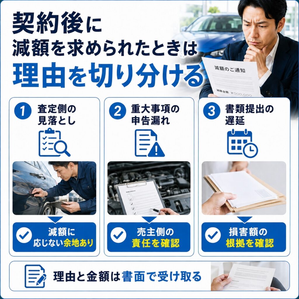 契約後に減額を求められたときは理由を切り分ける