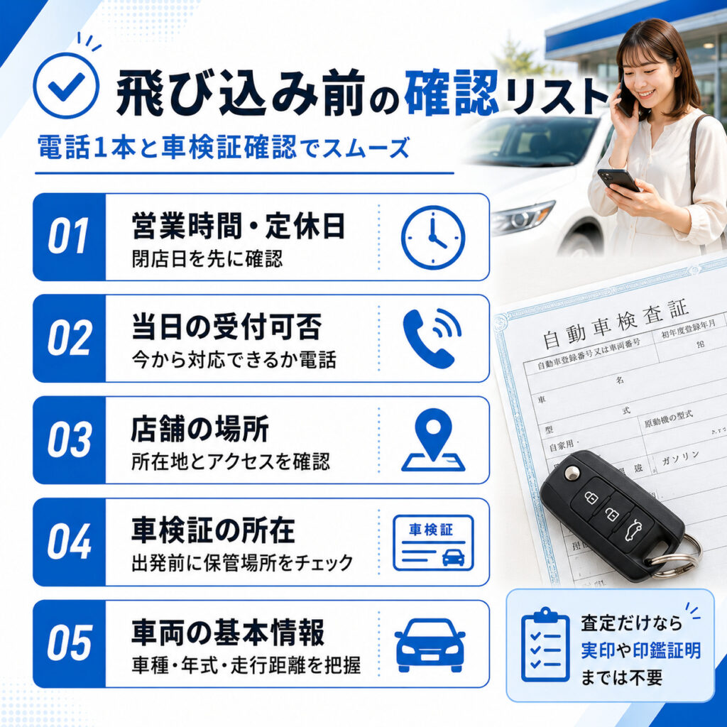 飛び込み査定へ行く前に確認しておきたいこと