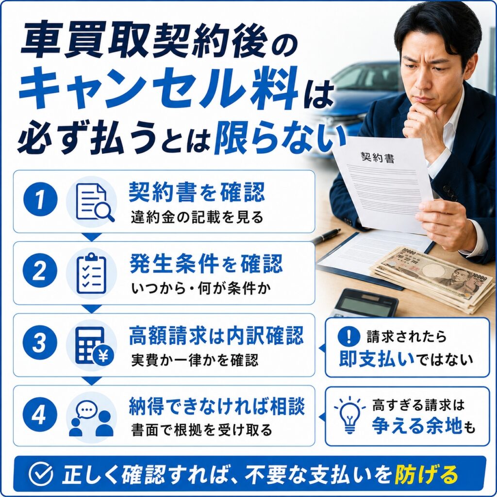 車買取契約後のキャンセル料は必ず払うとは限らない