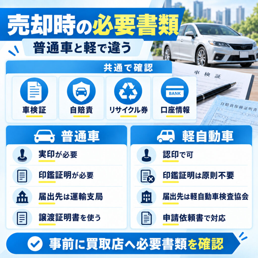 車を売るときは買取証明書以外の必要書類も確認する