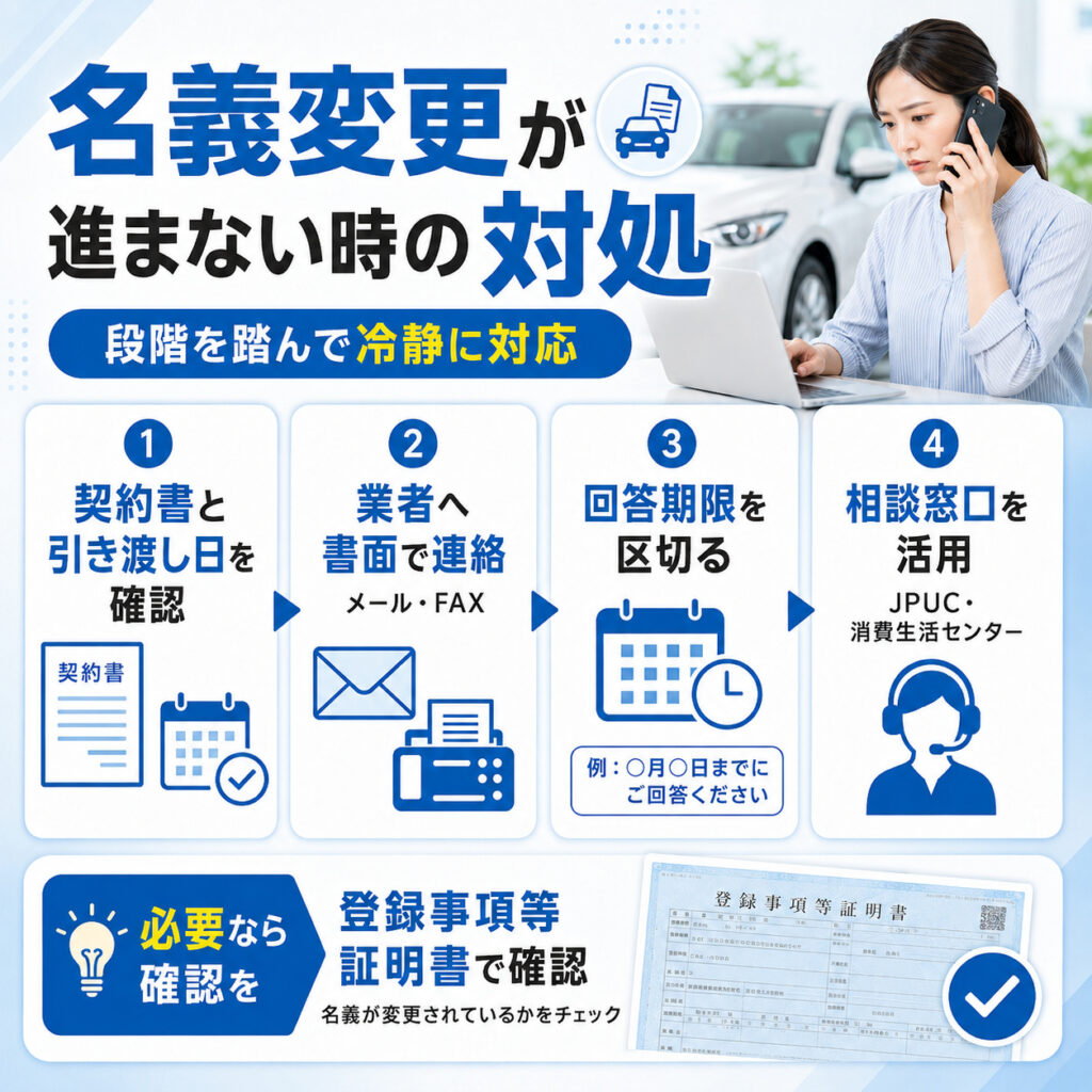車売却後に名義変更してくれないときの対処法