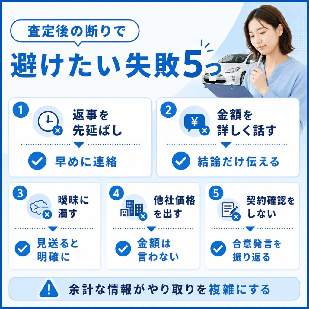 査定後の断りで避けたい失敗を整理する