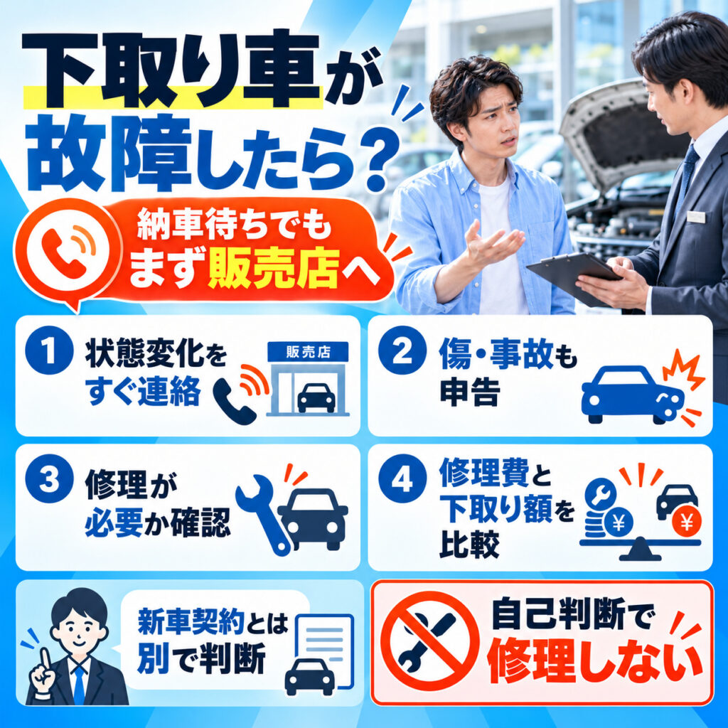 納車待ちの下取り車が故障したときの対応
