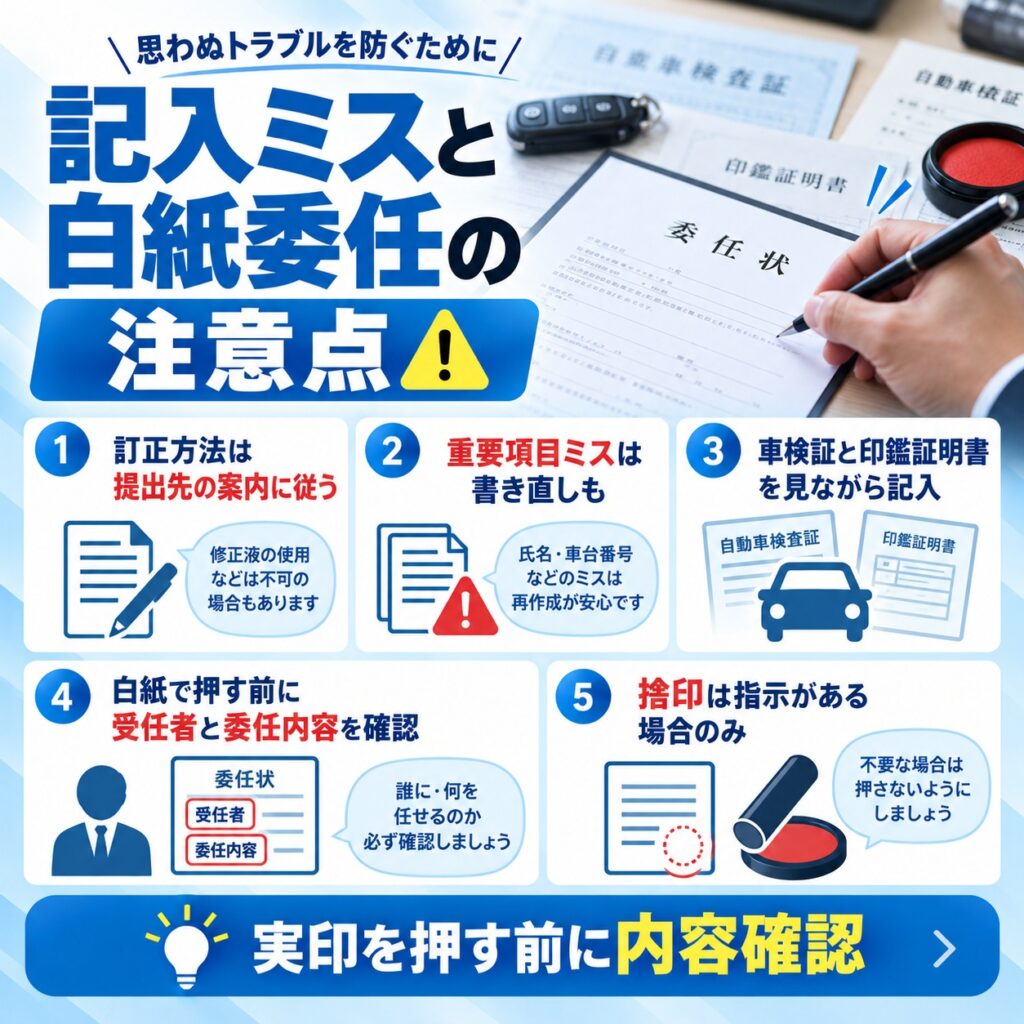 書き間違いと白紙委任で注意したいポイント