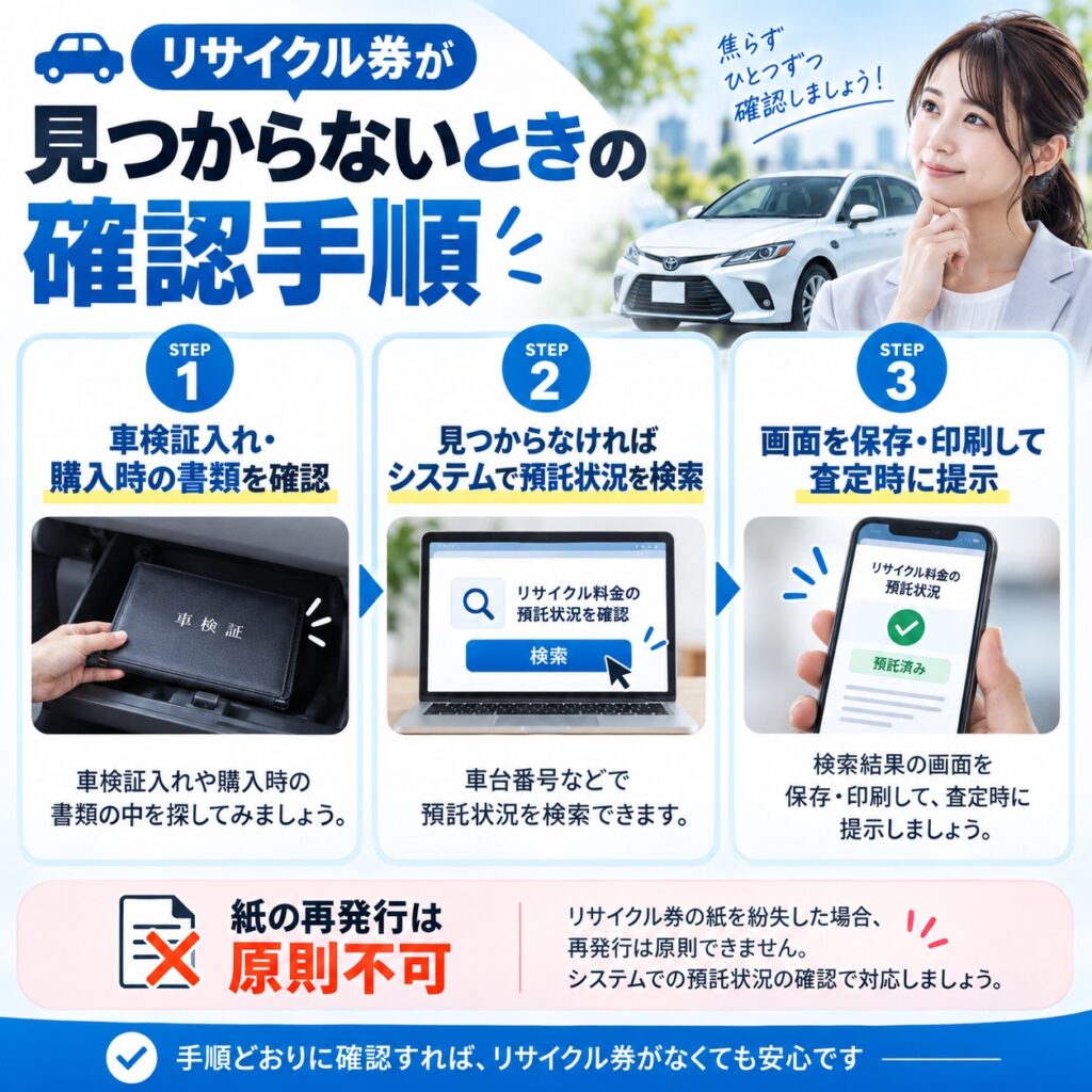 リサイクル券が見つからないときの確認方法