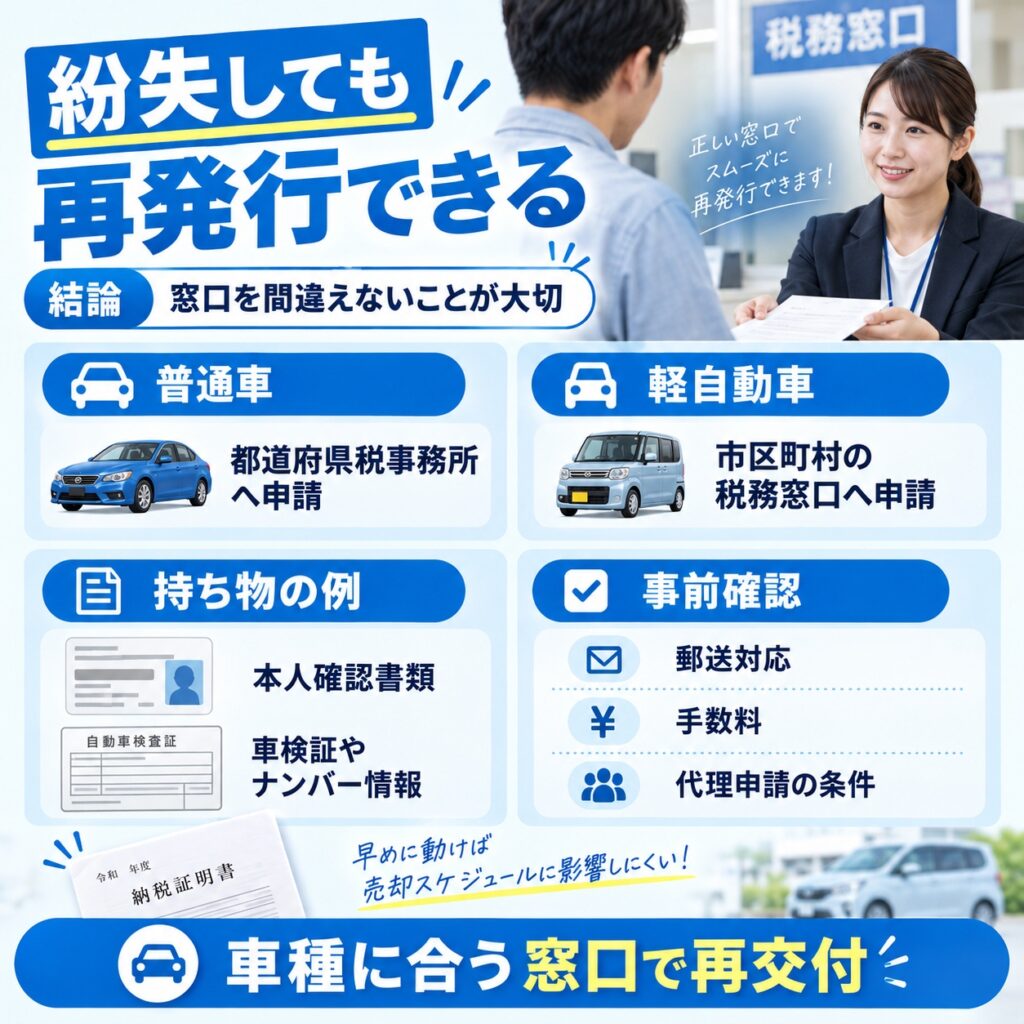 紛失した納税証明書を再発行する方法を確認