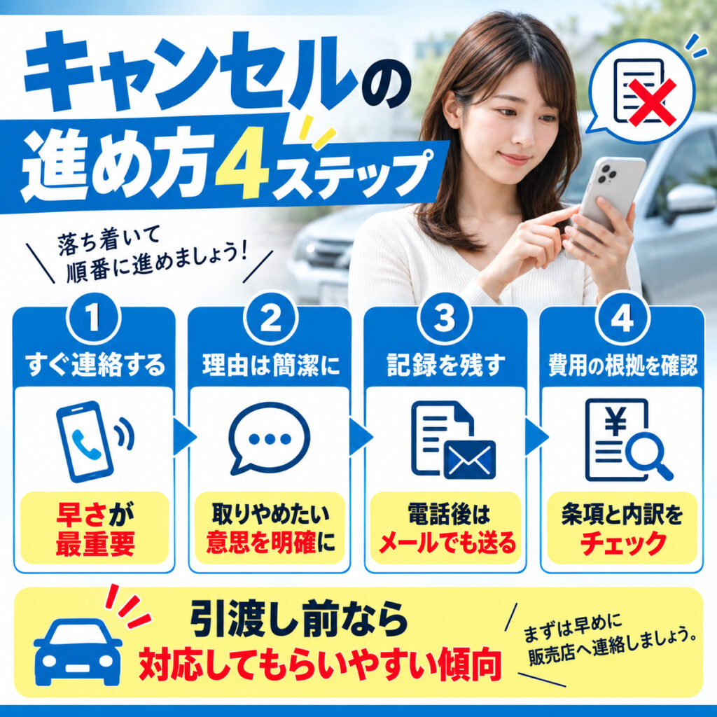 車買取をキャンセルしたいときの進め方