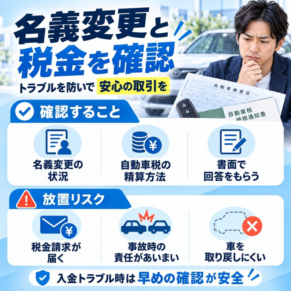 車と名義変更の状況を確認して二次被害を防ぐ