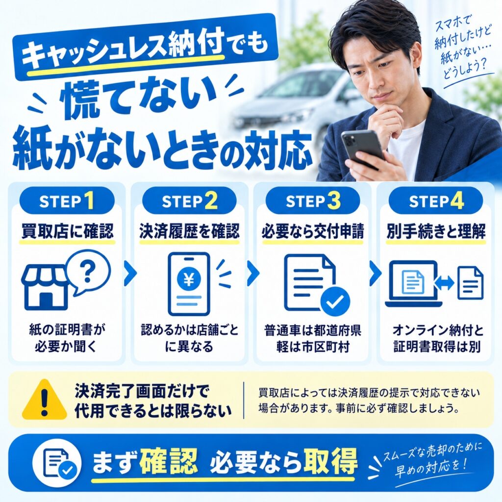 キャッシュレス納付で紙がない場合の対応方法