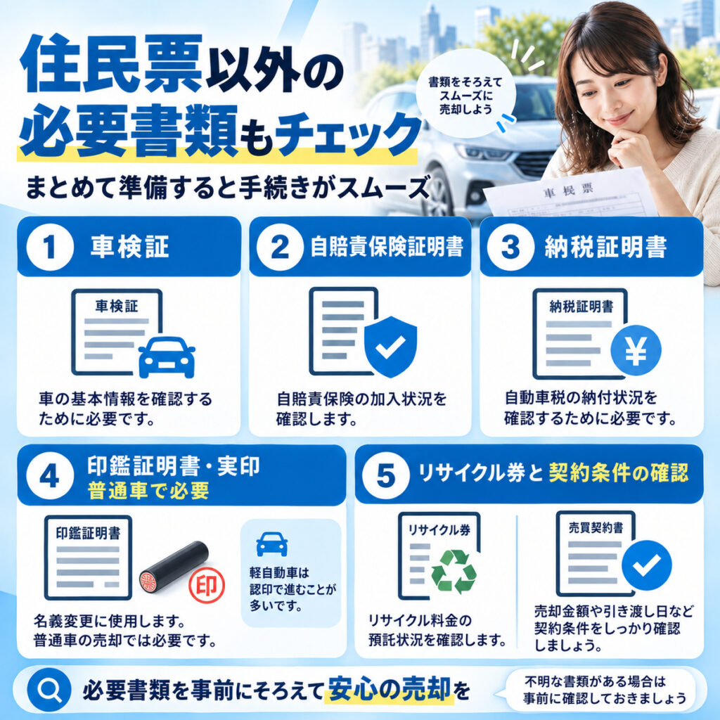 住民票以外の売却書類も同時に確認する