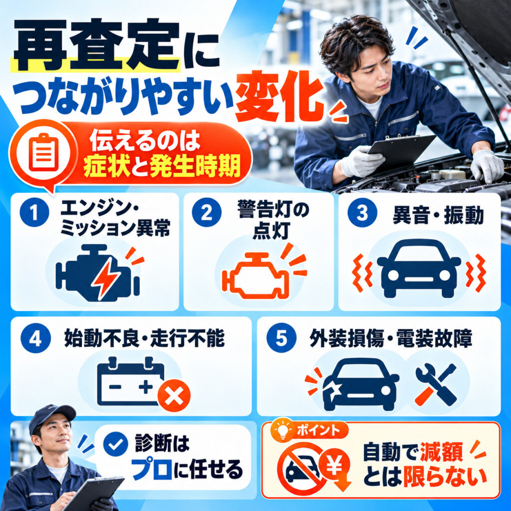 再査定につながりやすい故障や状態変化を整理する