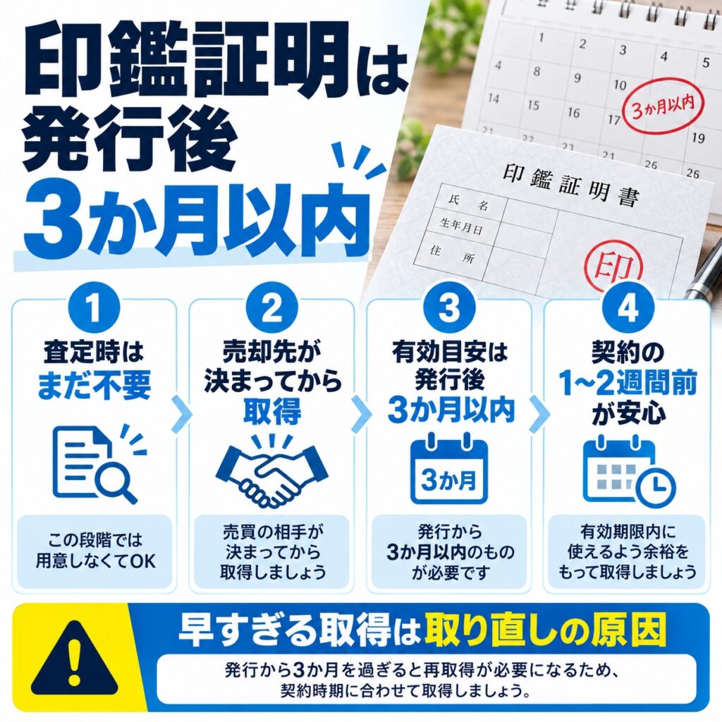 印鑑証明は発行から3か月以内のものを用意する