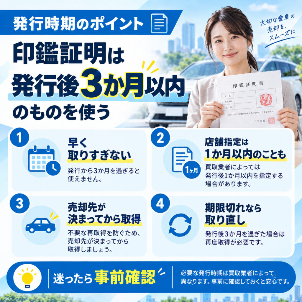 印鑑証明は発行後3か月以内のものを使う