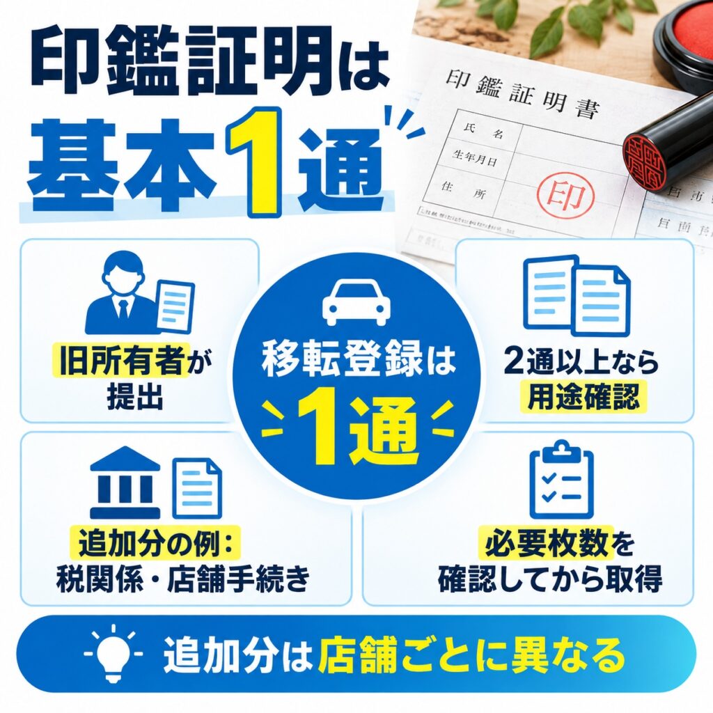 印鑑証明は何通必要？基本は1通