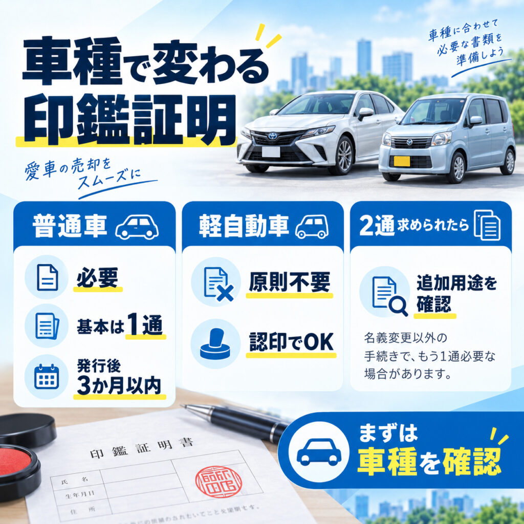 車買取で印鑑証明が必要かは車種で決まる