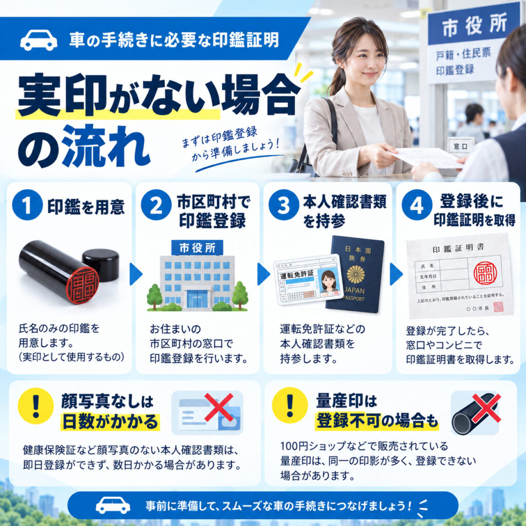 実印がない場合は印鑑登録から準備する