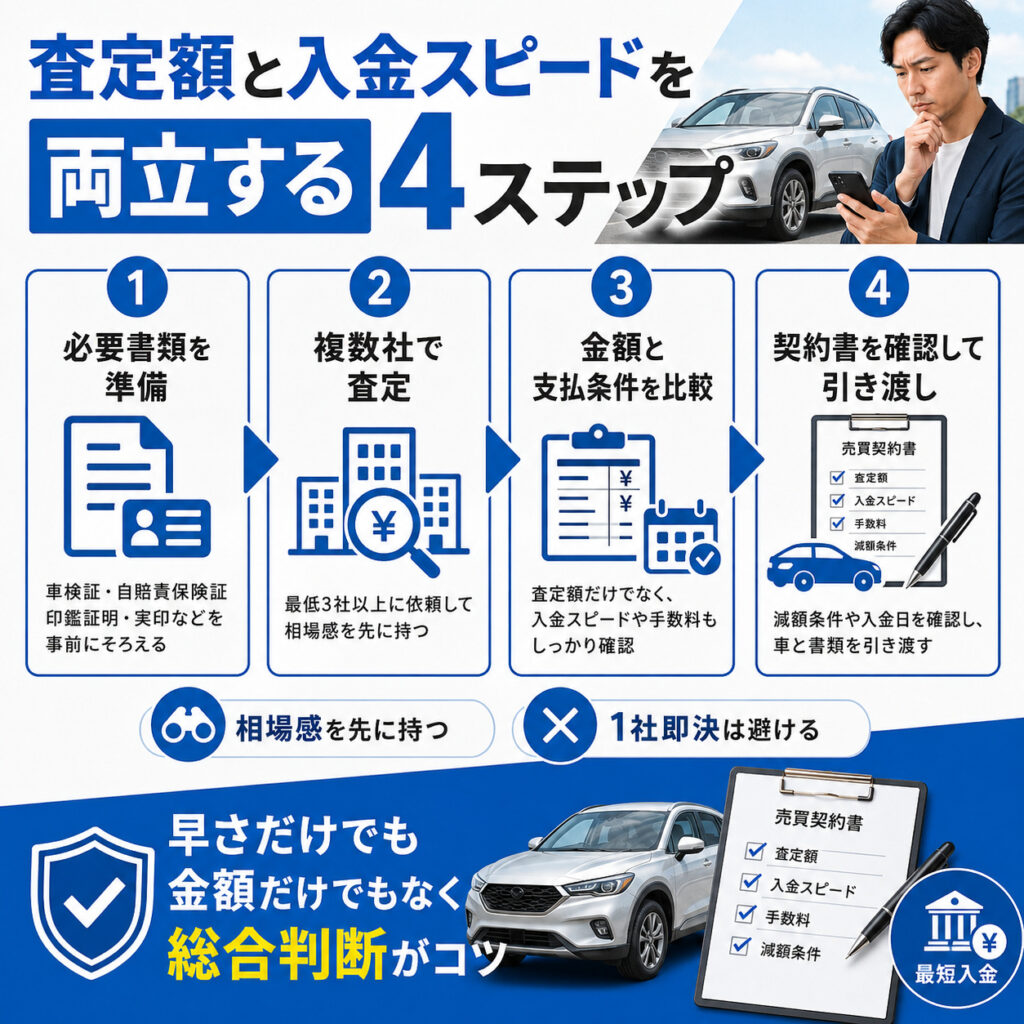 査定額と入金スピードを両立させる進め方