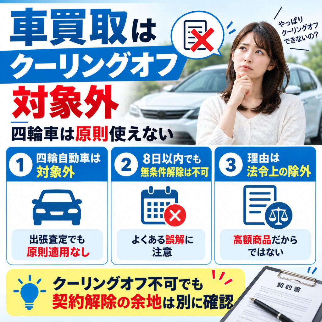 車買取はクーリングオフの対象外が原則