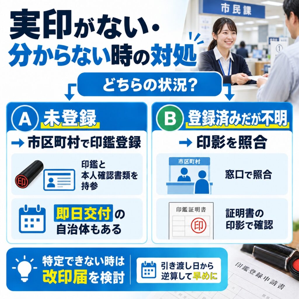 実印がない・分からないときの対処
