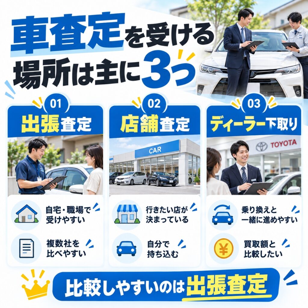 車査定の3つの方法