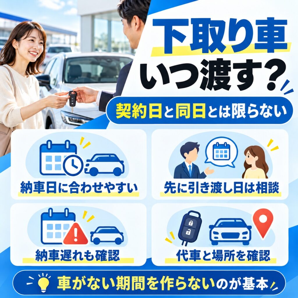 車の下取りはいつ引き渡す?新車の納車日と調整する