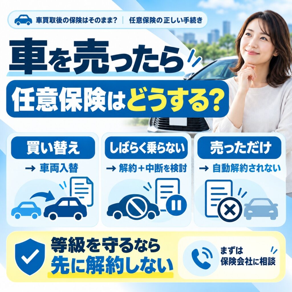 車を売ったら任意保険はどうする？