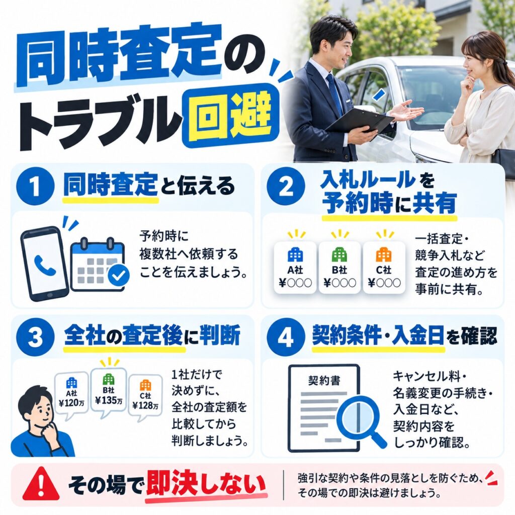 同時査定のトラブル回避