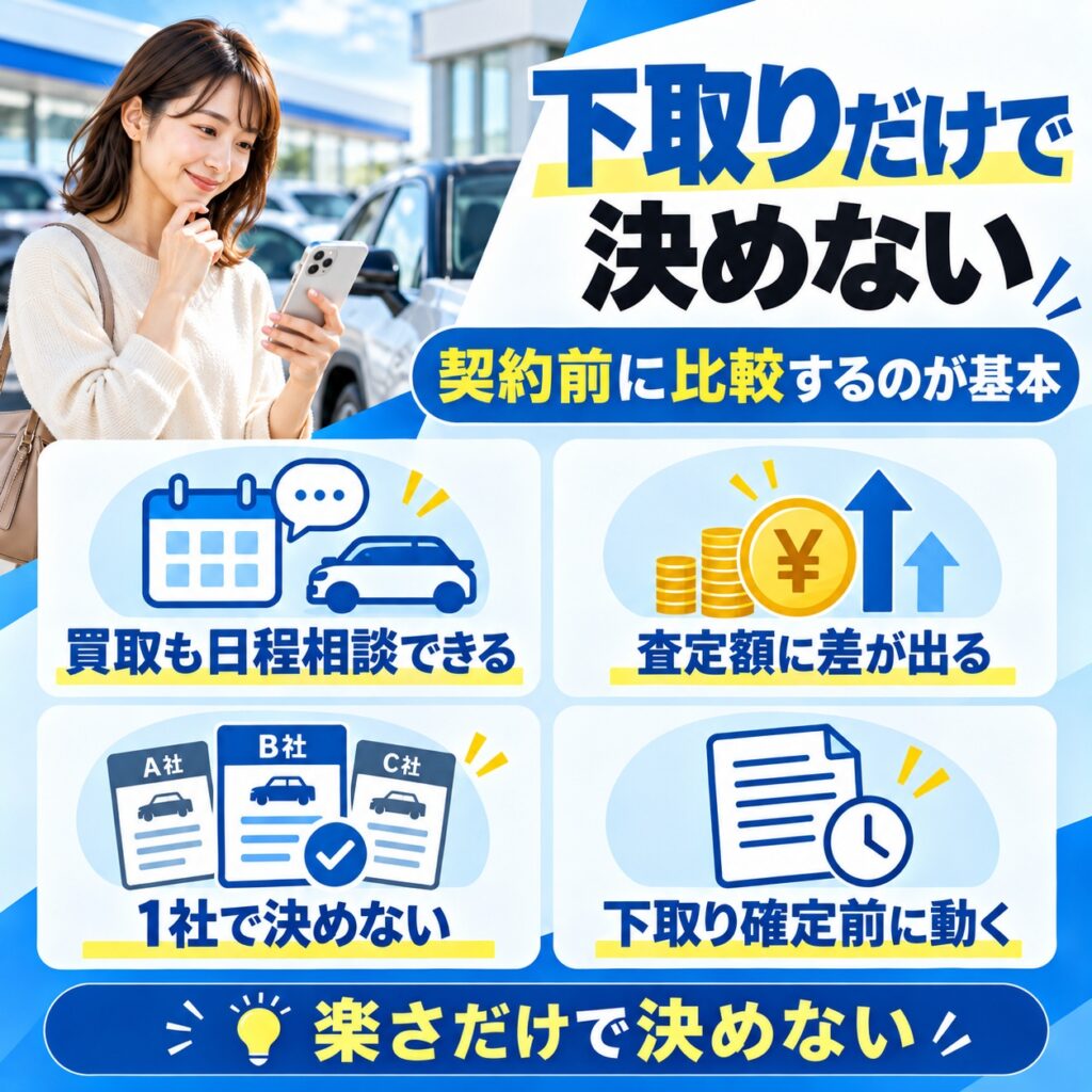 引き渡し日の都合だけで下取りに決める必要はない