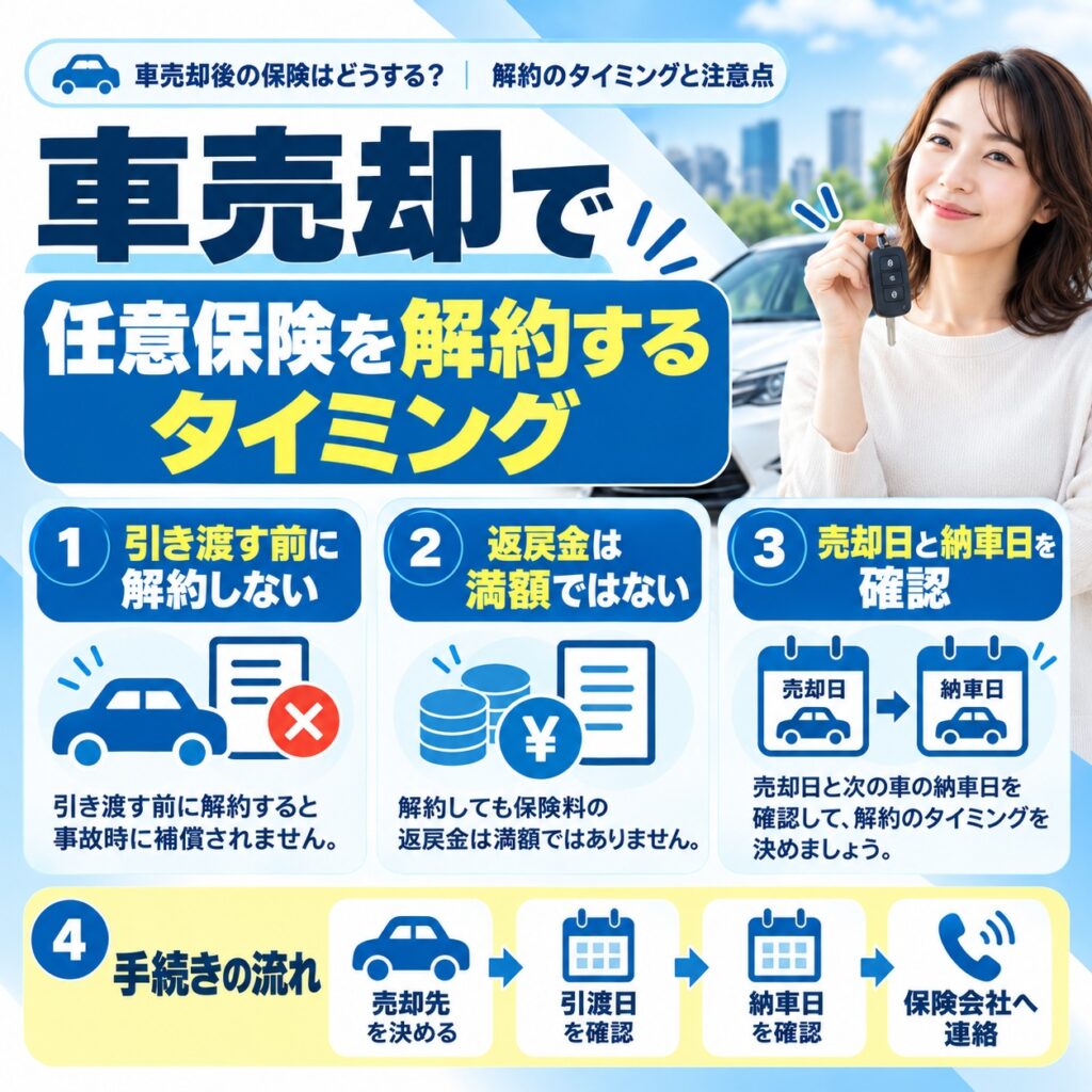 車売却で任意保険を解約するタイミング